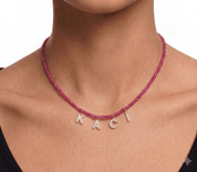 PERSONALISED PINK NAME NECKLACE best gold plated tarnish and water resistant piece by Irish Jewellery brand - Lynott Jewellery