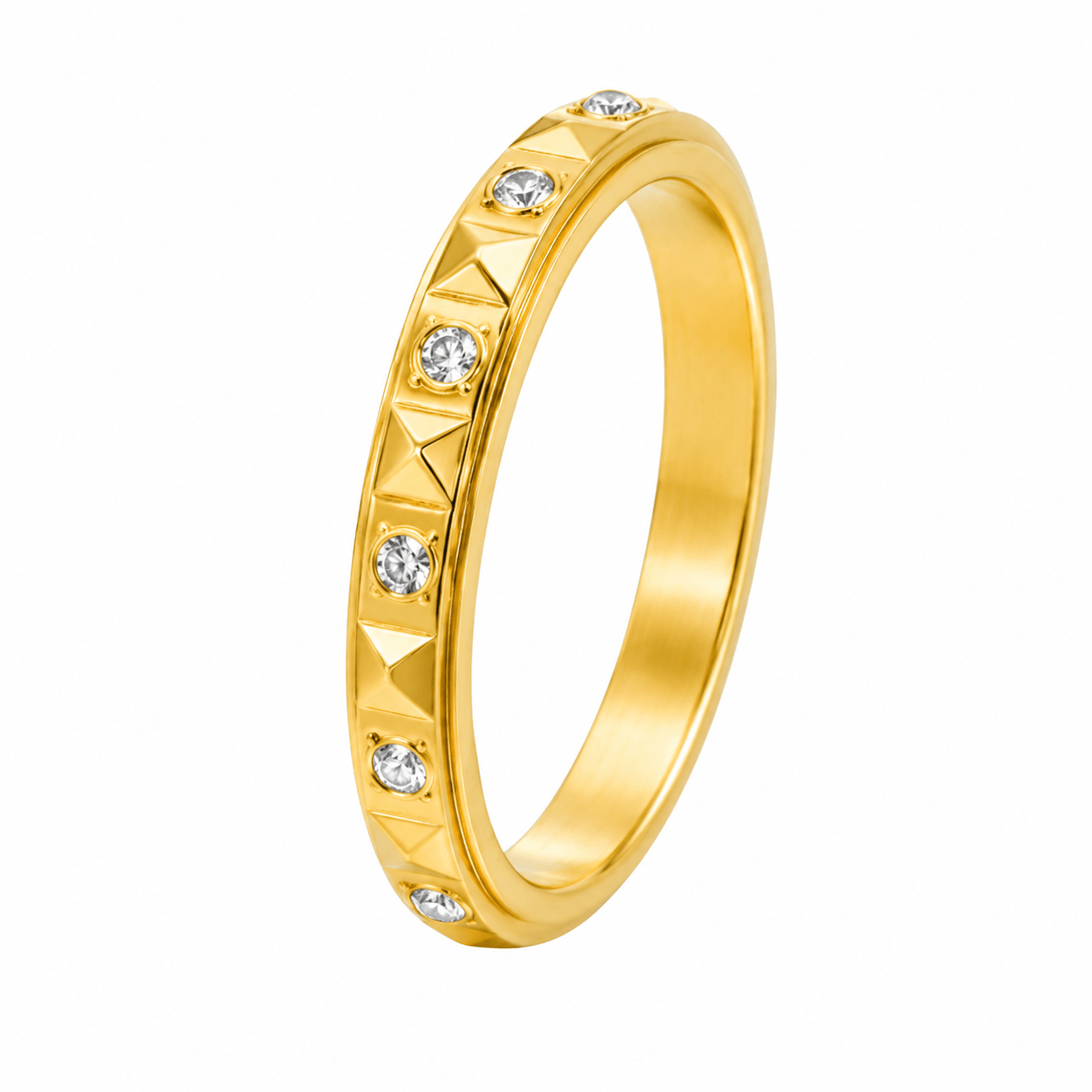 PRISM SPINNING RING best gold plated tarnish and water resistant piece by Irish Jewellery brand - Lynott Jewellery