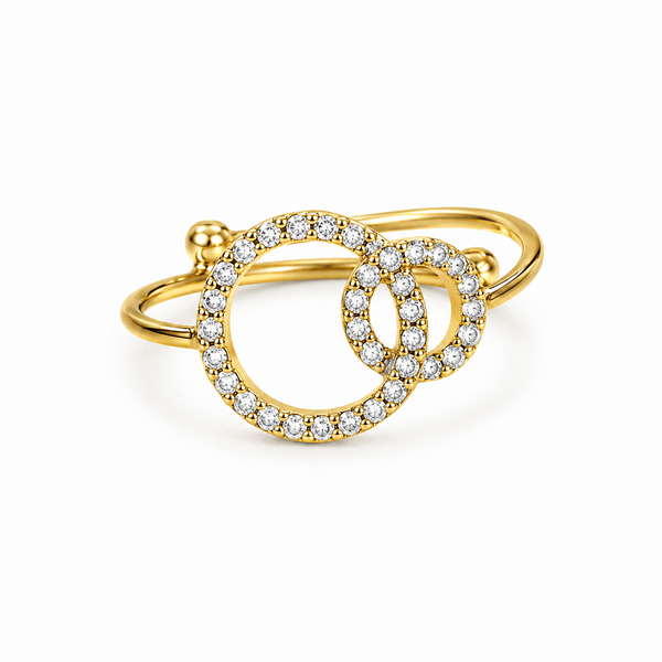CIRCLE LINK RING best gold plated tarnish and water resistant piece by Irish Jewellery brand - Lynott Jewellery