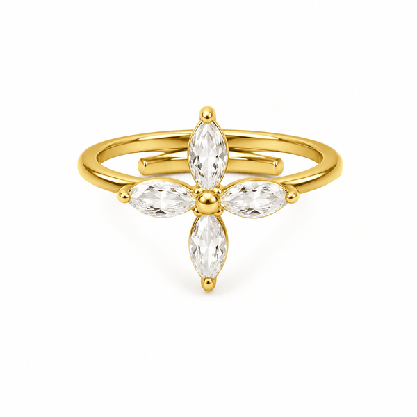 LILY RING best gold plated tarnish and water resistant piece by Irish Jewellery brand - Lynott Jewellery