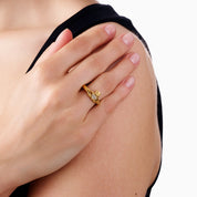 HEART CROWN ADJUSTABLE RING best gold plated tarnish and water resistant piece by - Lynott Jewellery