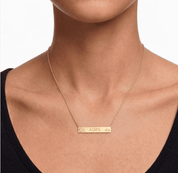 MOON & STARS ENGRAVABLE PLATE NECKLACE best gold plated tarnish and water resistant piece by Irish Jewellery brand - Lynott Jewellery
