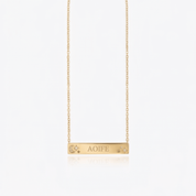 MOON & STARS ENGRAVABLE PLATE NECKLACE best gold plated tarnish and water resistant piece by Irish Jewellery brand - Lynott Jewellery