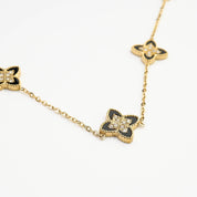 PASSIONATE CLOVER BLACK NECKLACE best gold plated tarnish and water resistant piece by - Lynott Jewellery