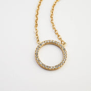 CIRCLE NECKLACE best gold plated tarnish and water resistant piece by - Lynott Jewellery