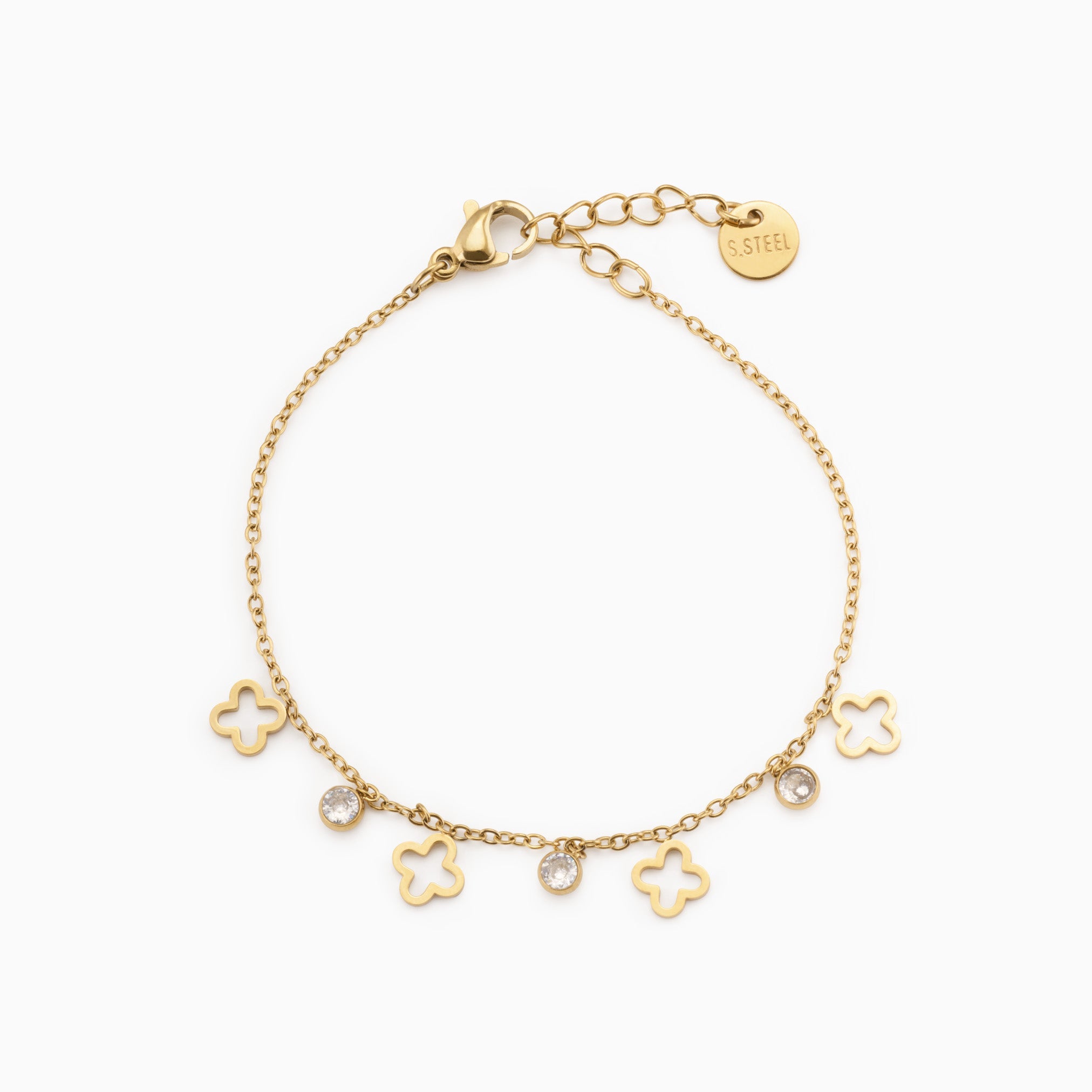 MINI CLOVER BRACELET best gold plated tarnish and water resistant piece by Irish Jewellery brand - Lynott Jewellery