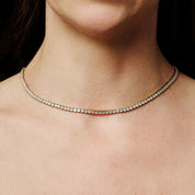 REGINA TENNIS NECKLACE best gold plated tarnish and water resistant piece by Irish Jewellery brand - Lynott Jewellery