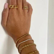 REGINA TENNIS BRACELET best gold plated tarnish and water resistant piece by Irish Jewellery brand - Lynott Jewellery