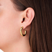 POPPI HOOP EARRINGS best gold plated tarnish and water resistant piece by Irish Jewellery brand - Lynott Jewellery