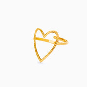 OPEN HEART ADJUSTABLE RING best gold plated tarnish and water resistant piece by - Lynott Jewellery