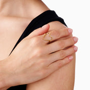 OPEN HEART ADJUSTABLE RING best gold plated tarnish and water resistant piece by - Lynott Jewellery