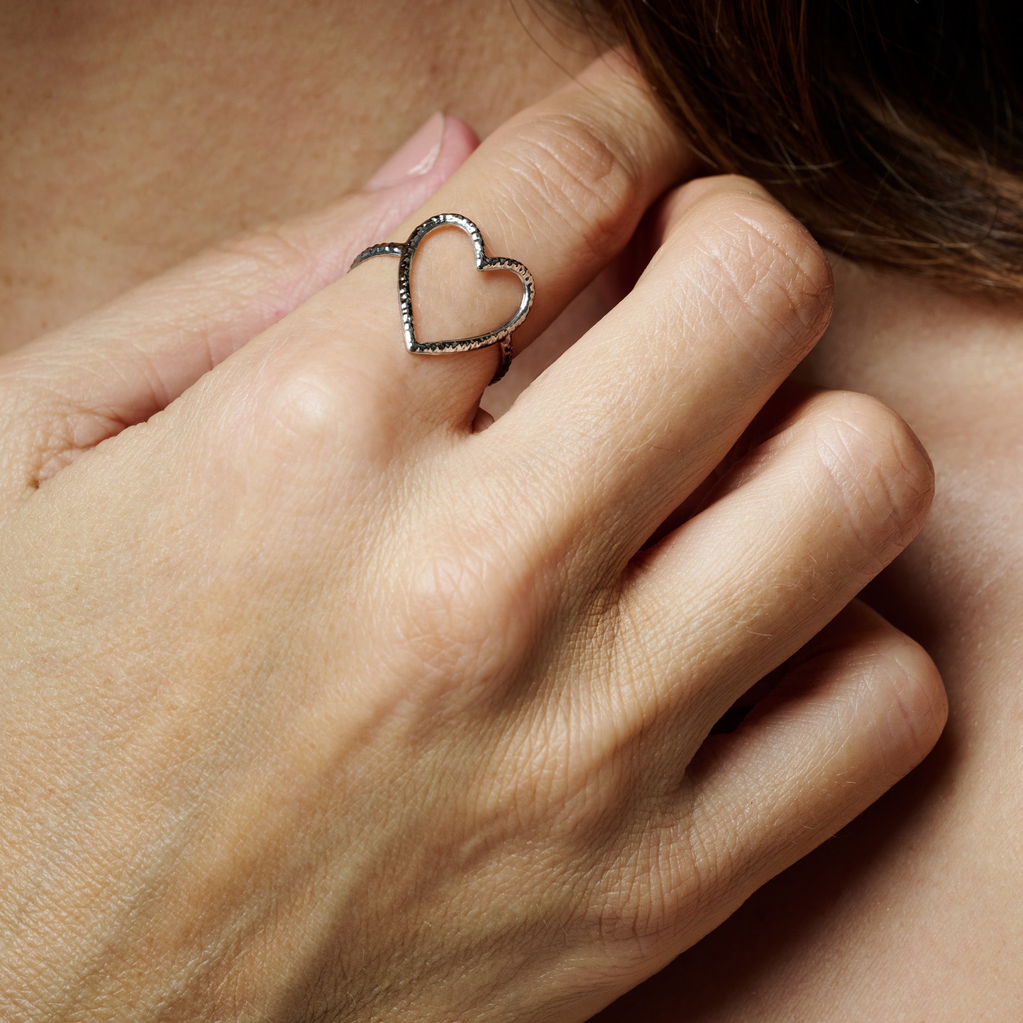 OPEN HEART ADJUSTABLE RING best gold plated tarnish and water resistant piece by - Lynott Jewellery