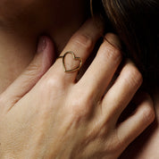 OPEN HEART ADJUSTABLE RING best gold plated tarnish and water resistant piece by - Lynott Jewellery