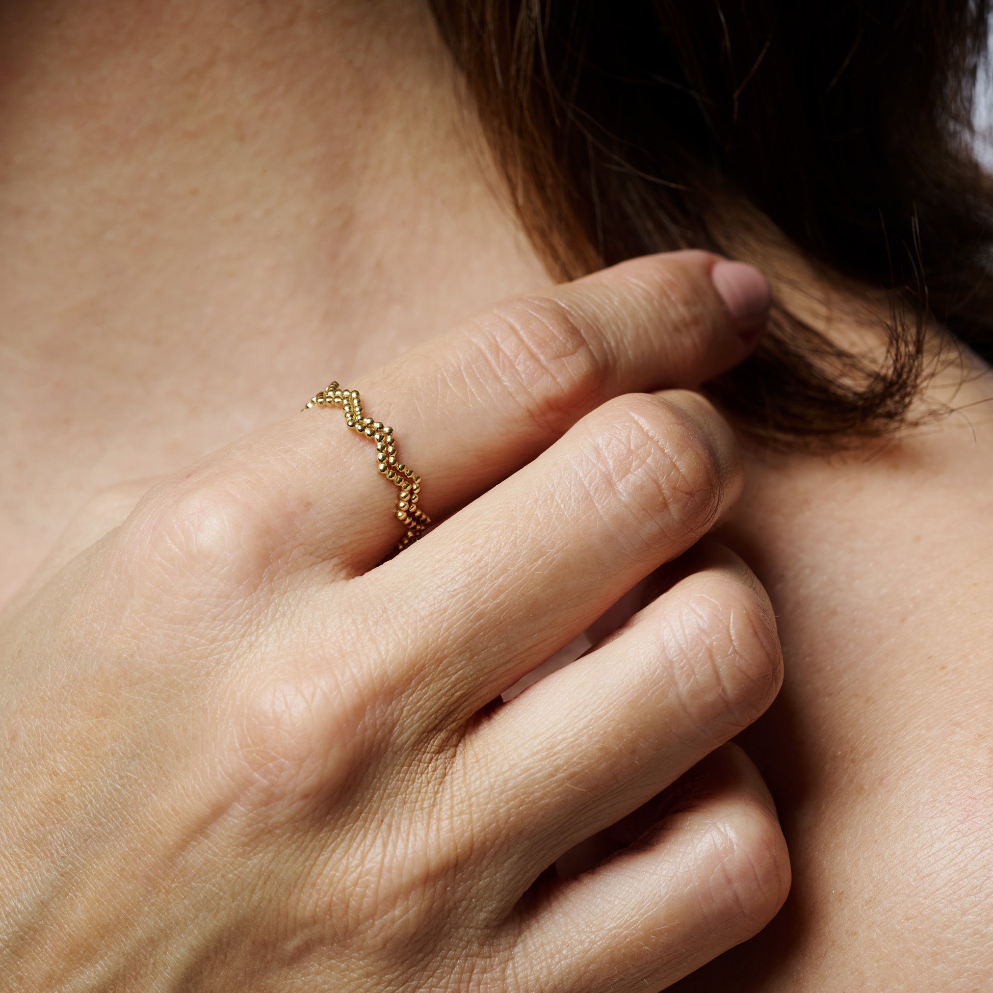 DOUBLE WAVE ADJUSTABLE RING best gold plated tarnish and water resistant piece by - Lynott Jewellery