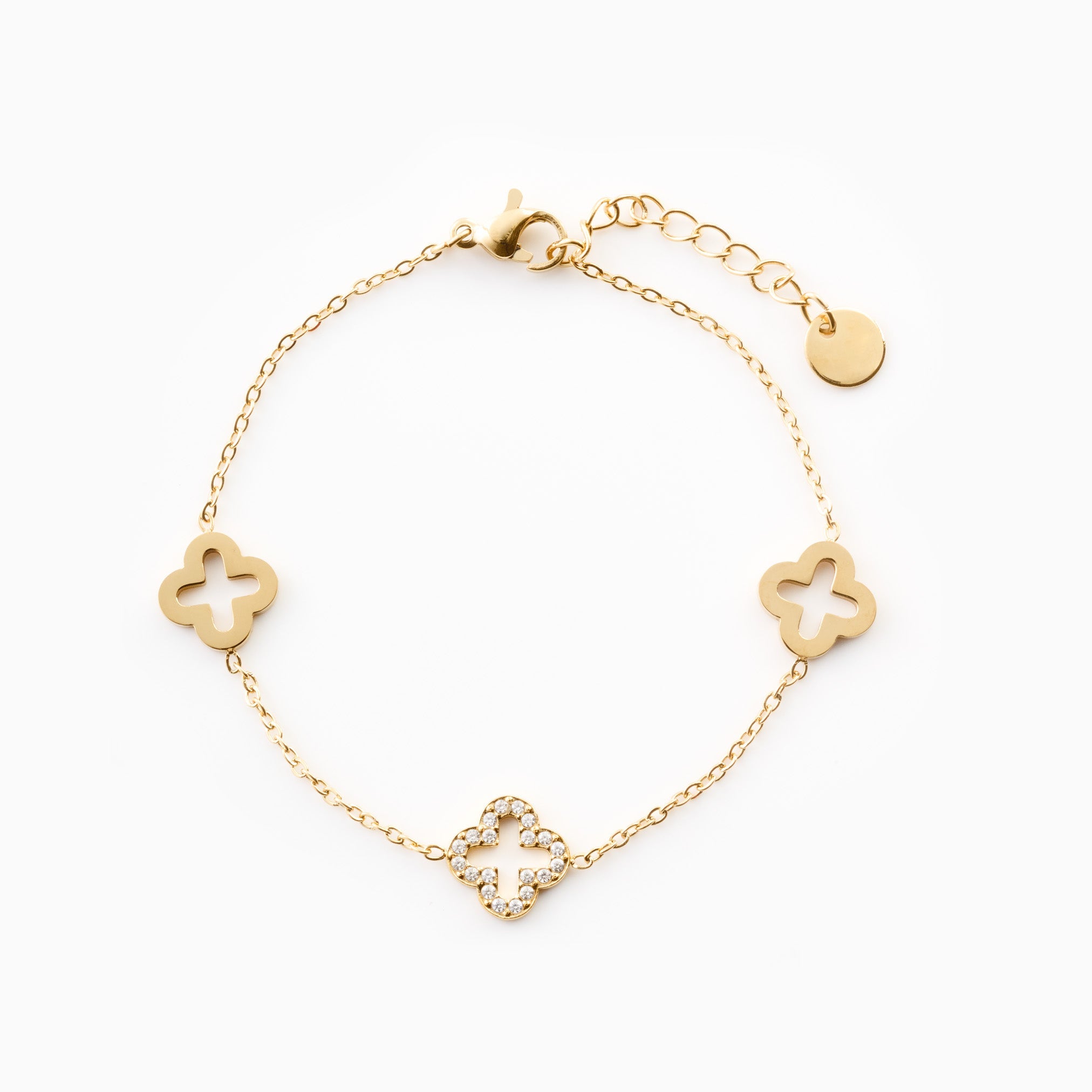 MULTI CLOVER BRACELET best gold plated tarnish and water resistant piece by - Lynott Jewellery