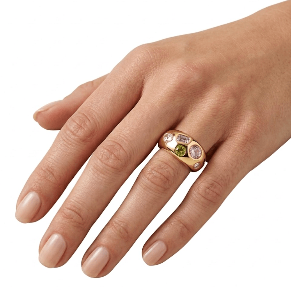 COLOUR POP RING best gold plated tarnish and water resistant piece by Irish Jewellery brand - Lynott Jewellery