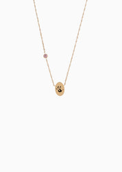 PROMISE ME ENGRAVABLE OVAL DISC & BIRTHSTONE NECKLACE