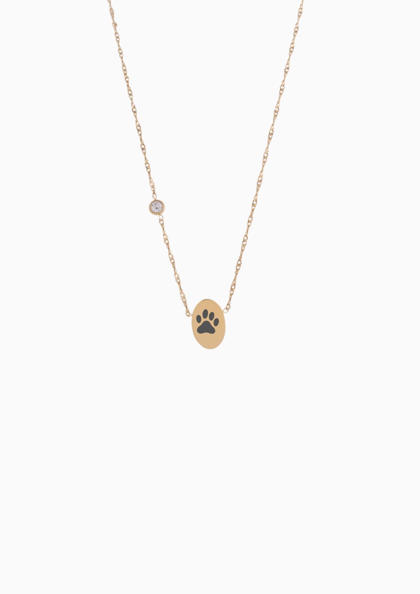 PROMISE ME ENGRAVABLE OVAL DISC & BIRTHSTONE NECKLACE