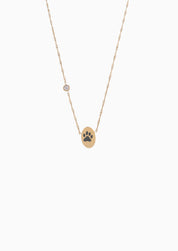 PROMISE ME ENGRAVABLE OVAL DISC & BIRTHSTONE NECKLACE