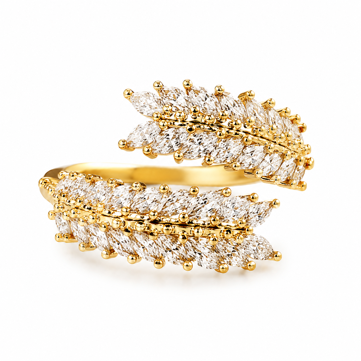 DIAMOND FEATHER CHUNKY RING