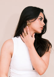 HEART CHUNKY STUD EARRINGS