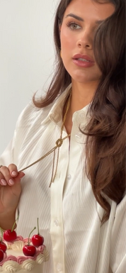 TWISTY SHIMMER DROP DOWN NECKLACE