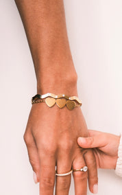 ALWAYS IN THREES  ENGRAVABLE HEART BAR BRACELET