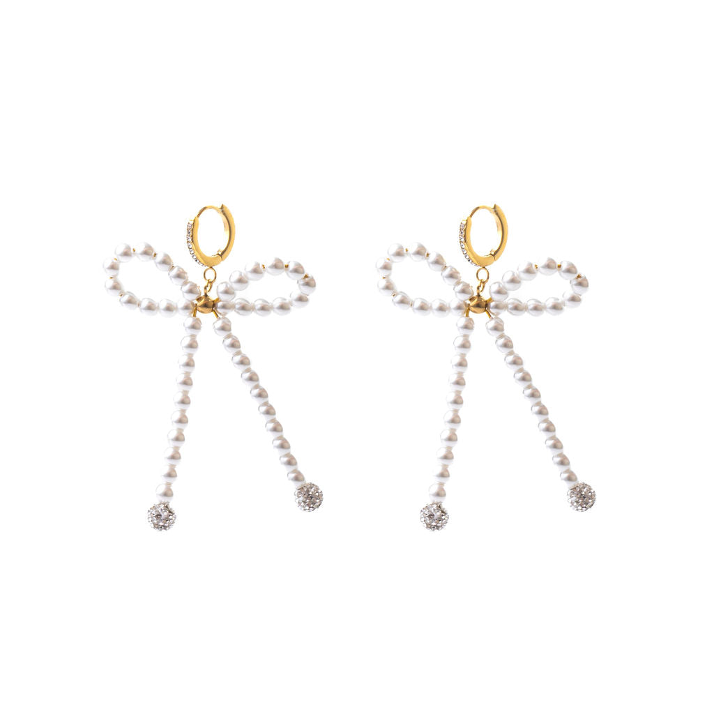 PEARL BOW EARRINGS