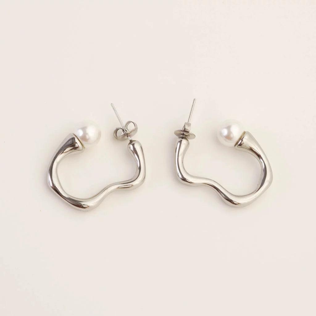 MOTHER OF PEARL HOOPS - Lynott Jewellery