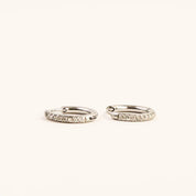 MEDIUM EVERYDAY SPARKLE HUGGIES SILVER - Lynott Jewellery