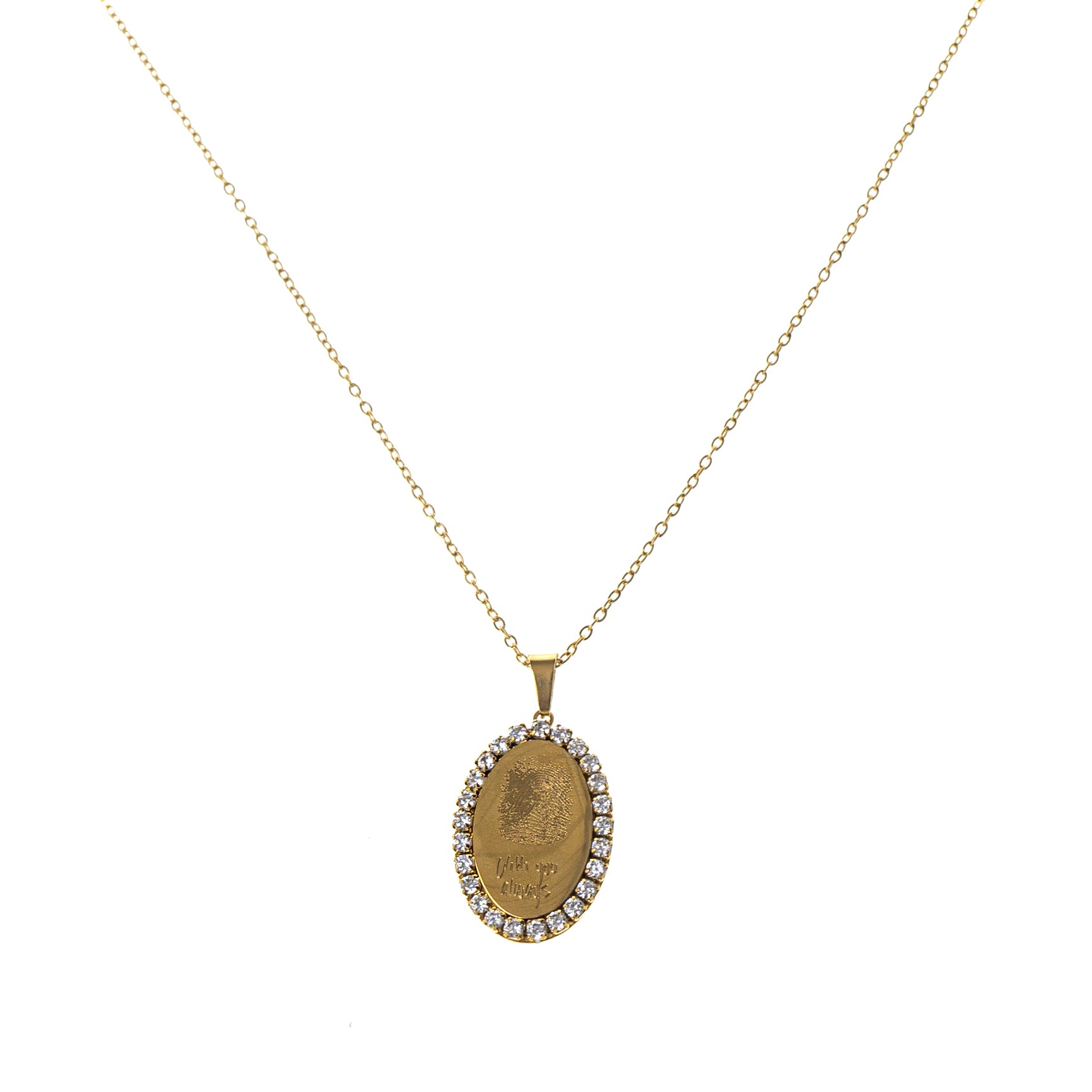 ETERNAL OVAL ENGRAVABLE PENDANT NECKLACE