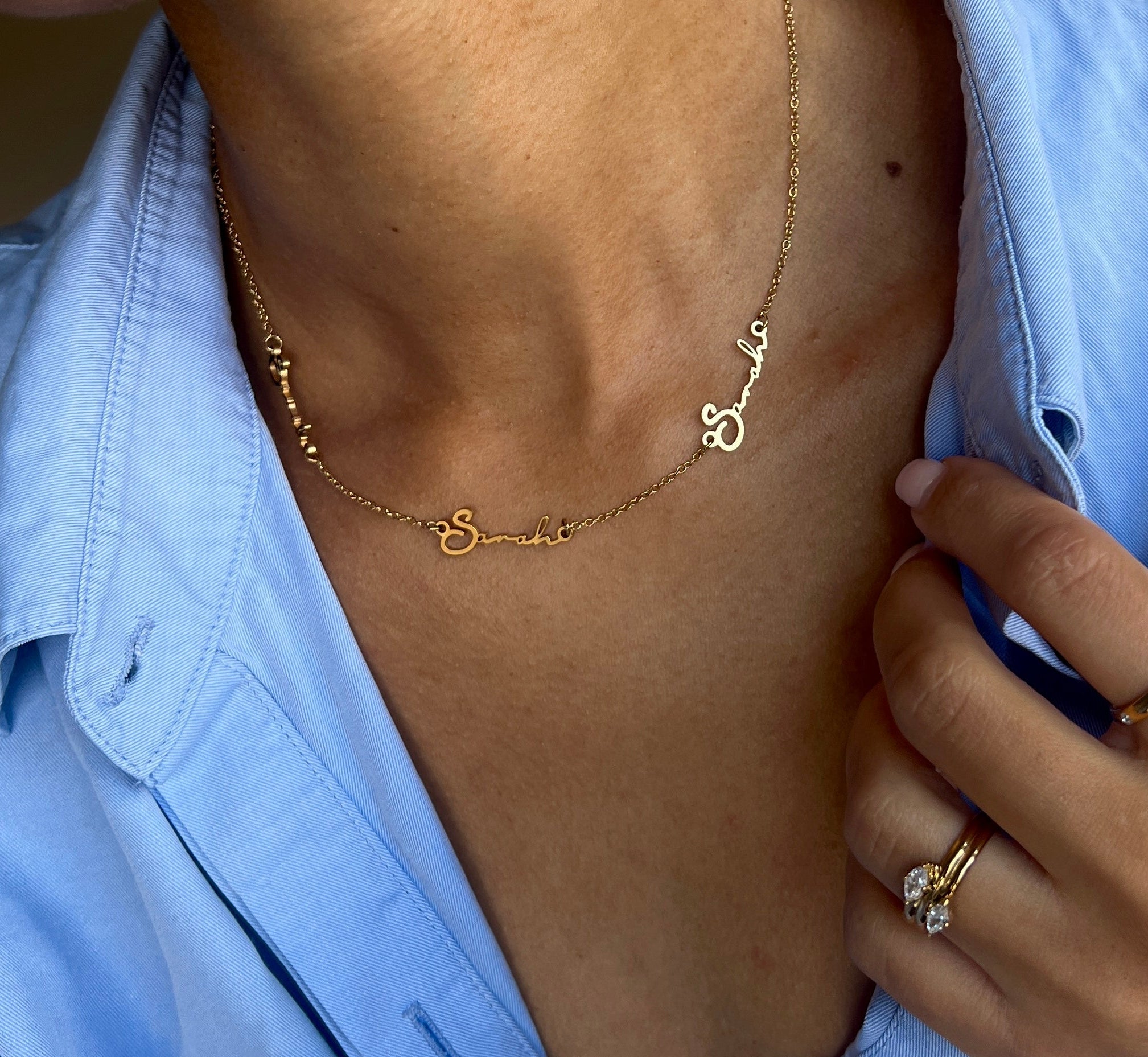 Personalised Classic Triple Name Necklace