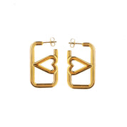 TOUGH LOVE HEART HOOP EARRINGS