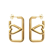 TOUGH LOVE HEART HOOP EARRINGS