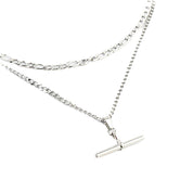 BILLIE DOUBLE LAYER T BAR CHAIN NECKLACE