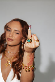 LAUREN X LYNOTT CÉN T-AM É FUNCTIONAL WATCH RING GOLD