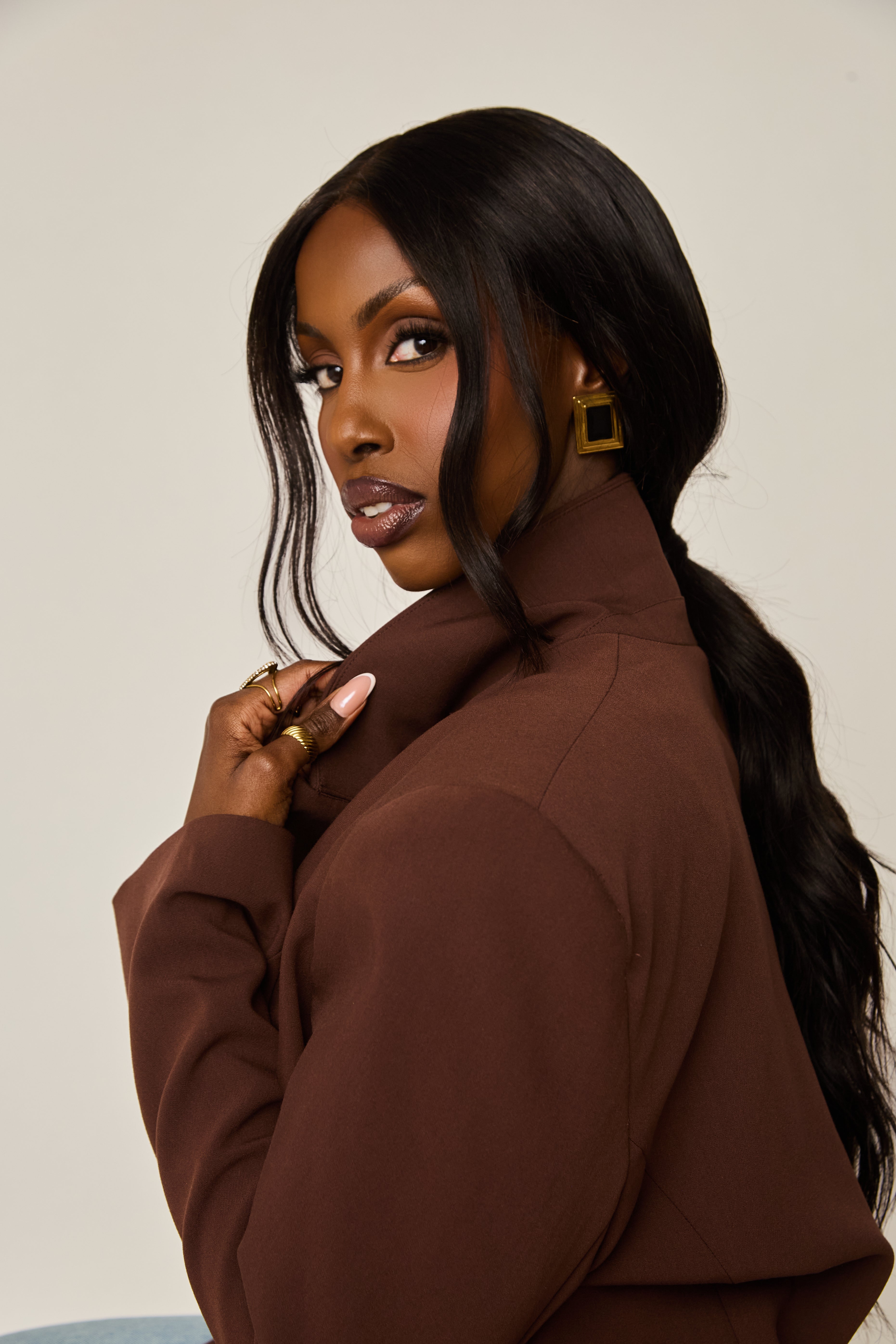 KATJA MIA ONYX SQUARE EARRINGS