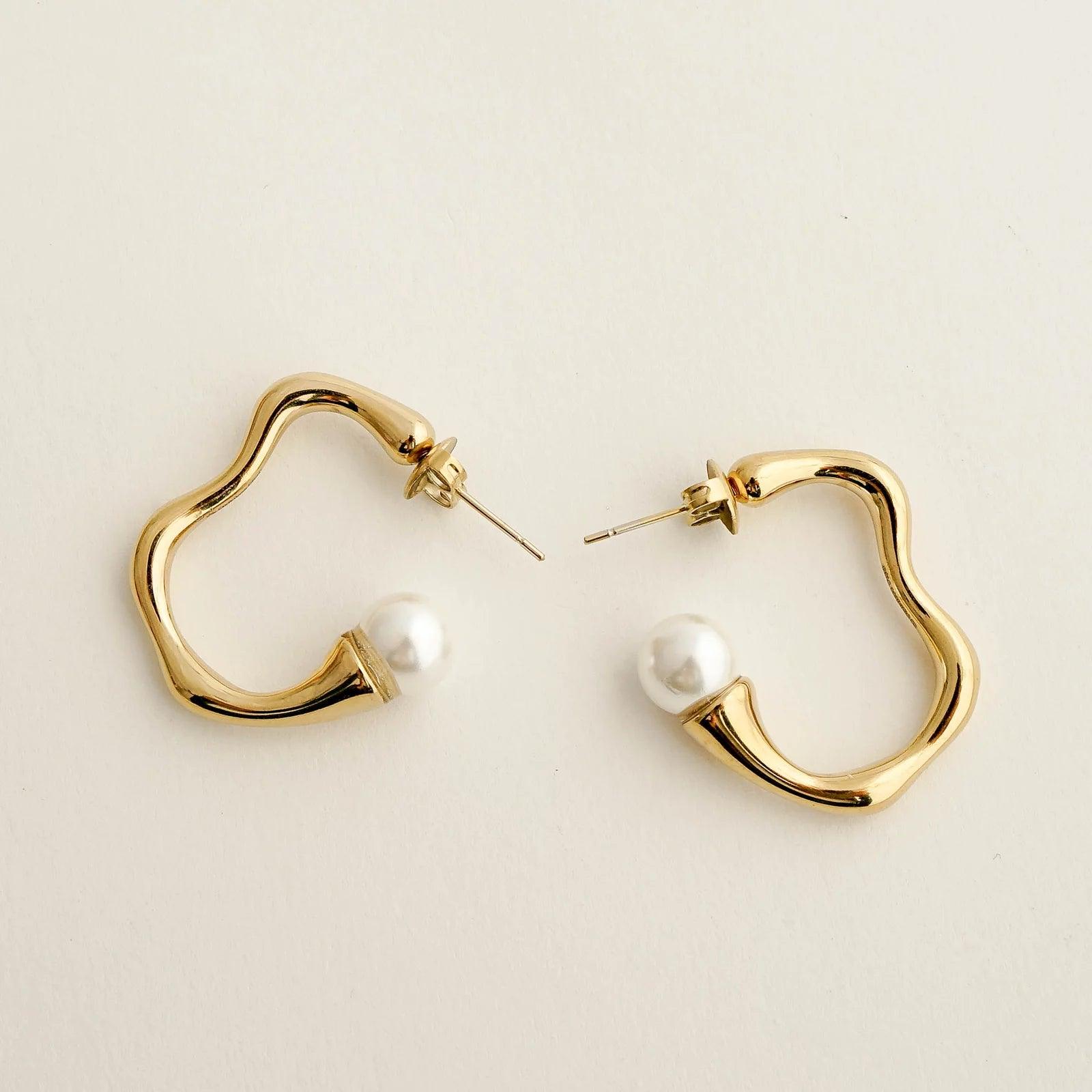 MOTHER OF PEARL HOOPS - Lynott Jewellery