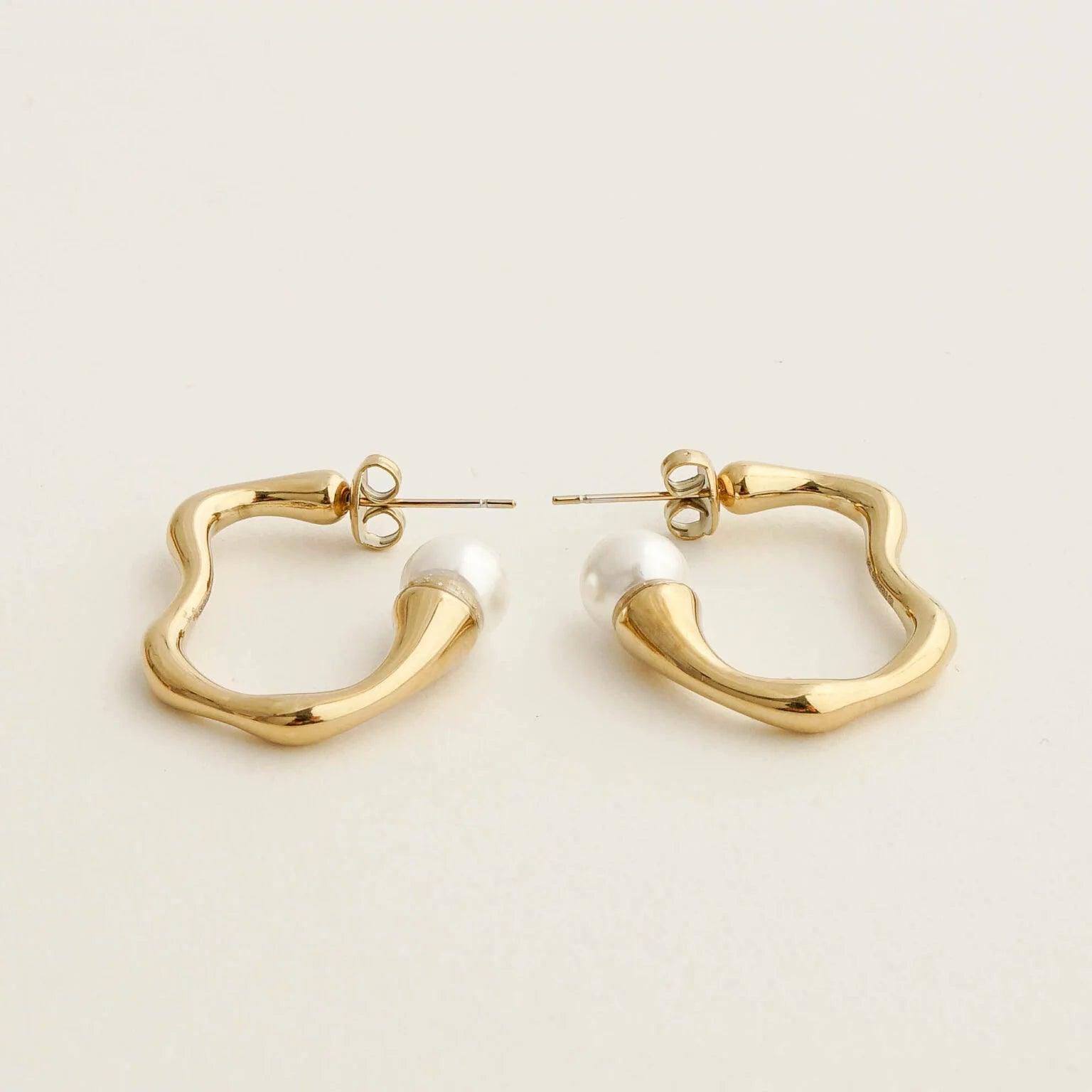 MOTHER OF PEARL HOOPS - Lynott Jewellery