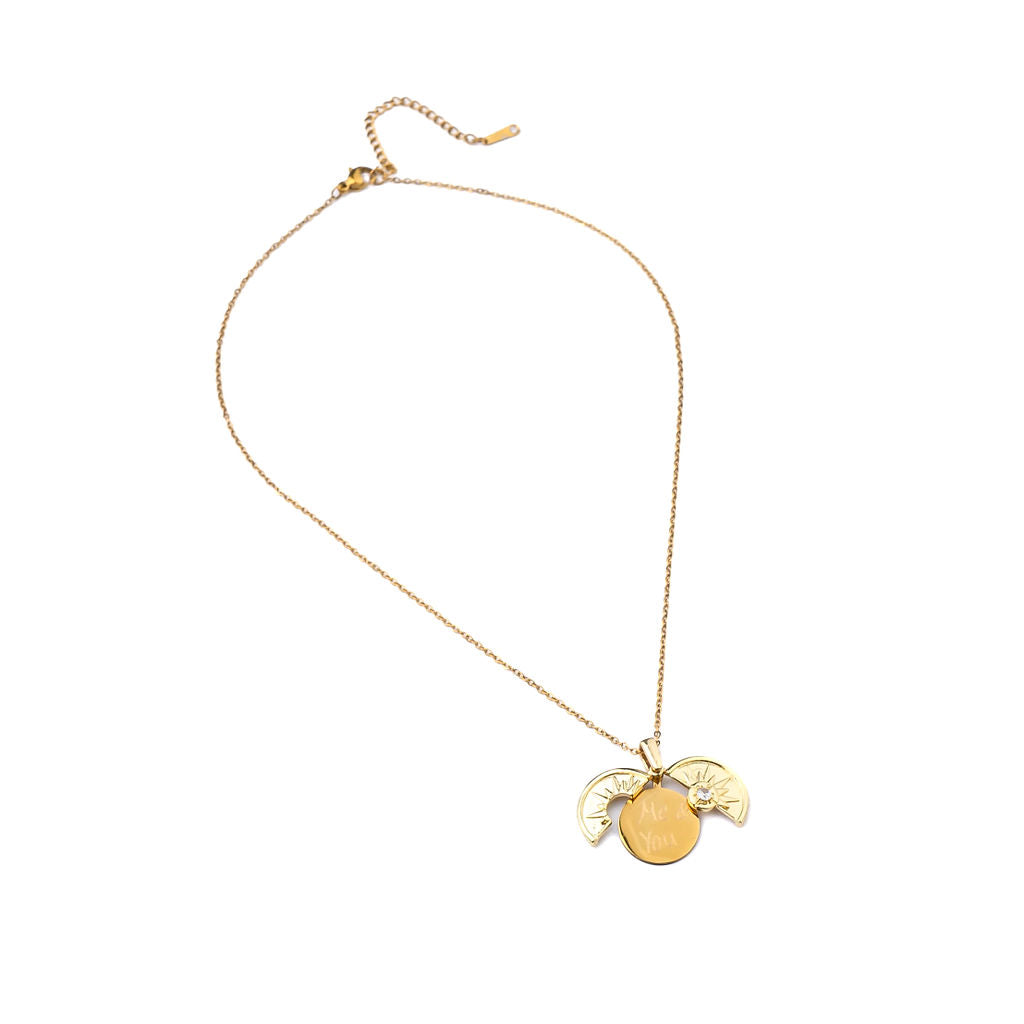 SECRET MESSAGE PENDANT DISC NECKLACE