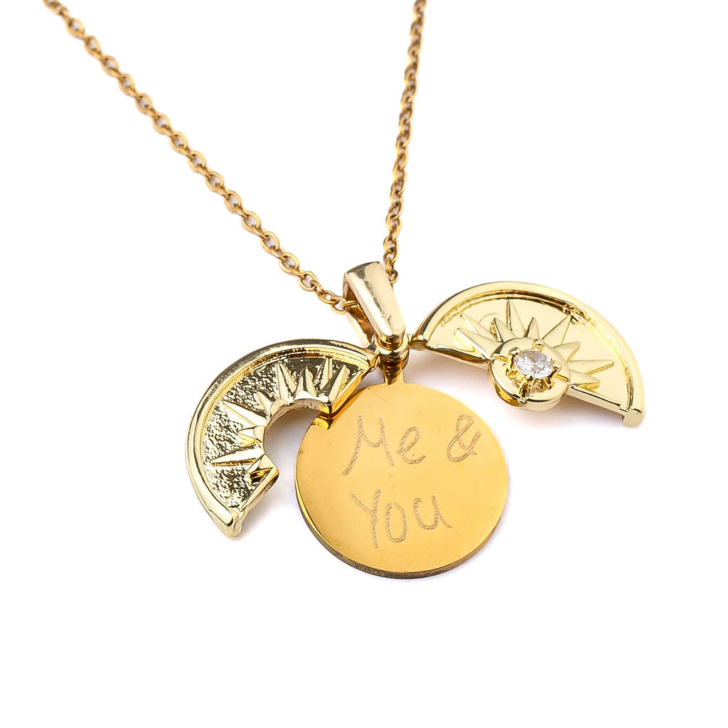SECRET MESSAGE PENDANT DISC NECKLACE