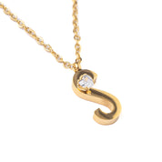 INITIAL CRYSTAL HEART DOT NECKLACE