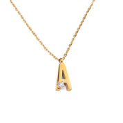 INITIAL CRYSTAL HEART DOT NECKLACE