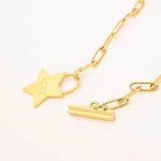 T BAR ENGRAVABLE STAR NECKLACE - Lynott Jewellery