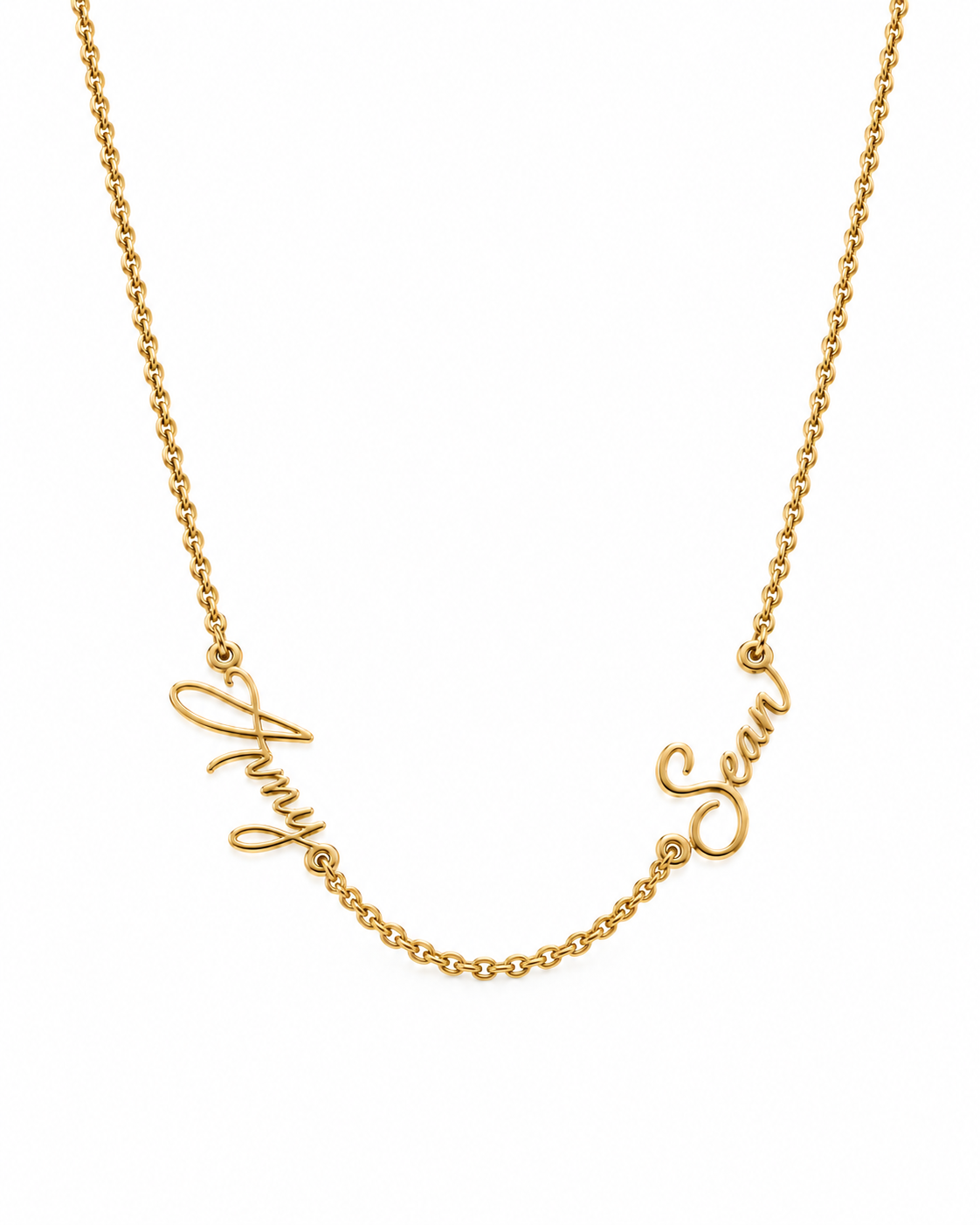 Personalised Classic Double Script Name Necklace