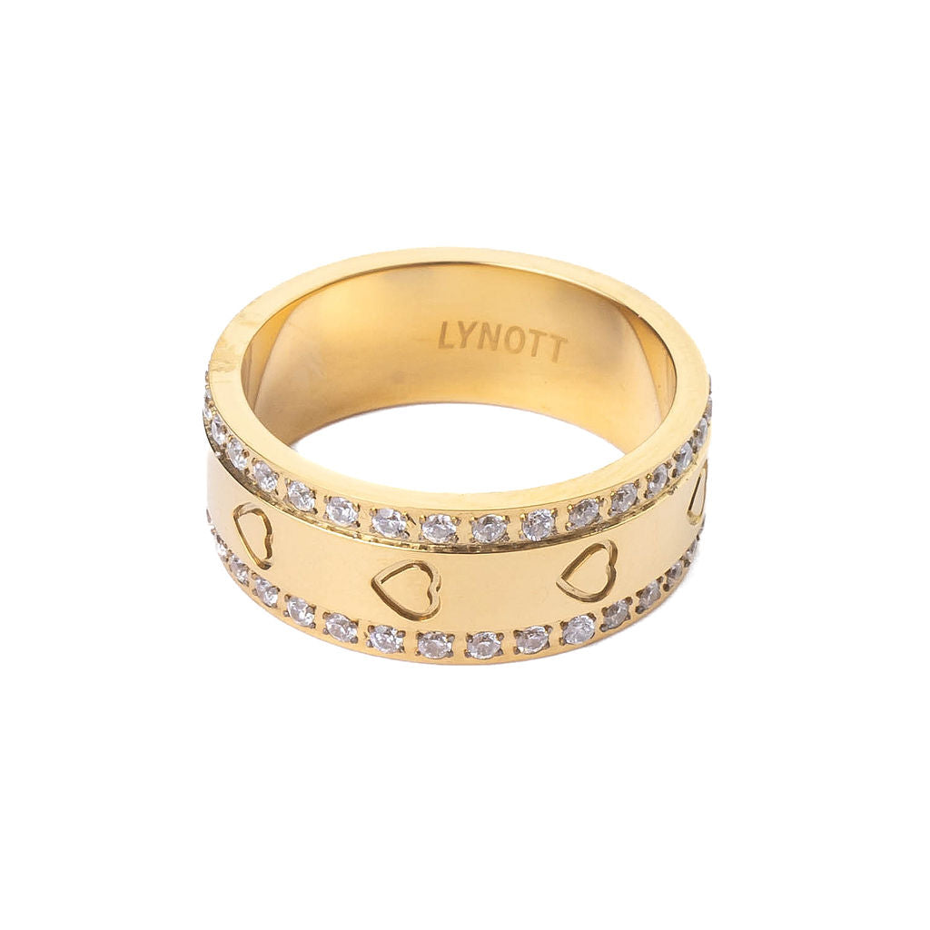 CRYSTAL HEART CUPID RING