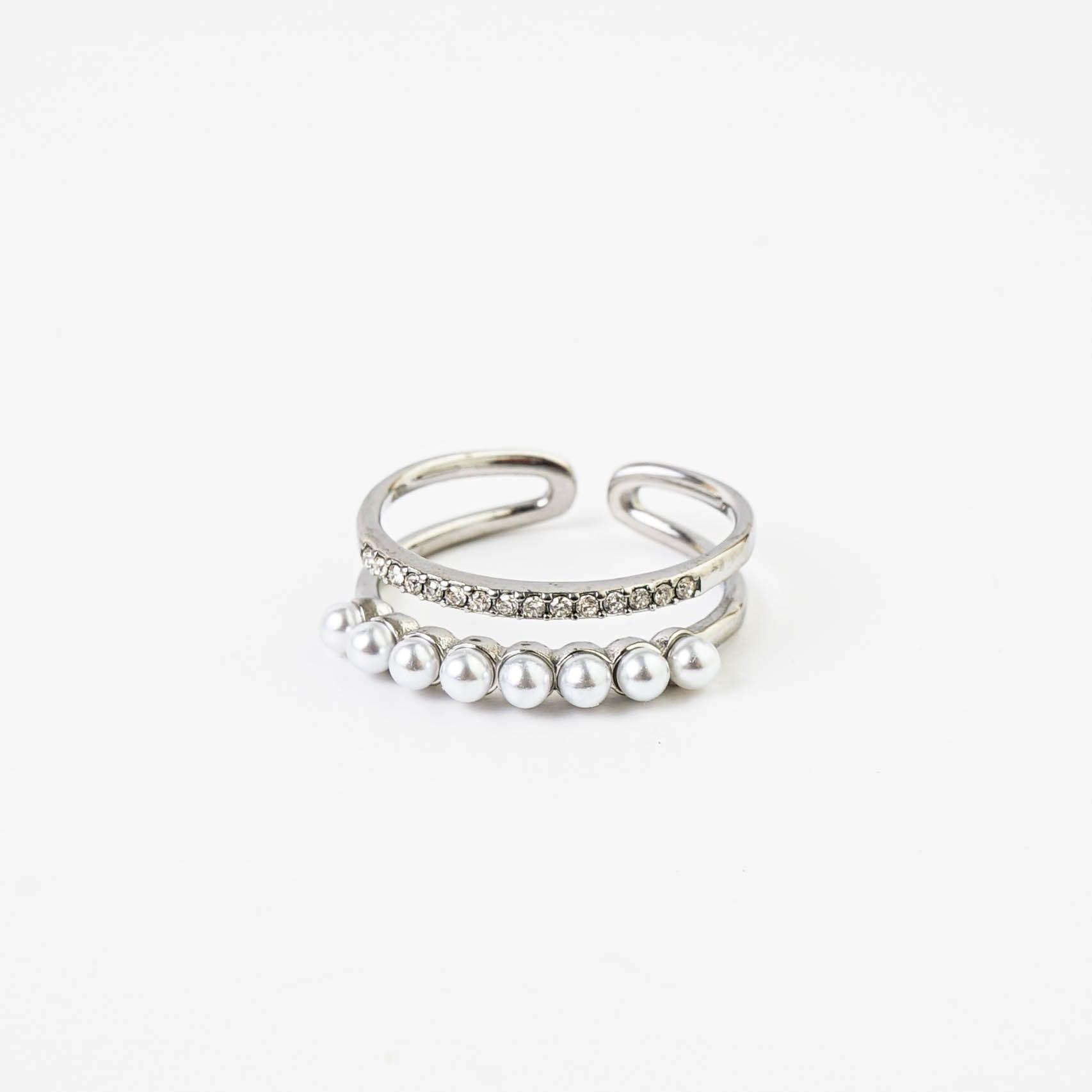 TWO TRACK PEARL RING - Lynott Jewellery