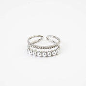 TWO TRACK PEARL RING - Lynott Jewellery
