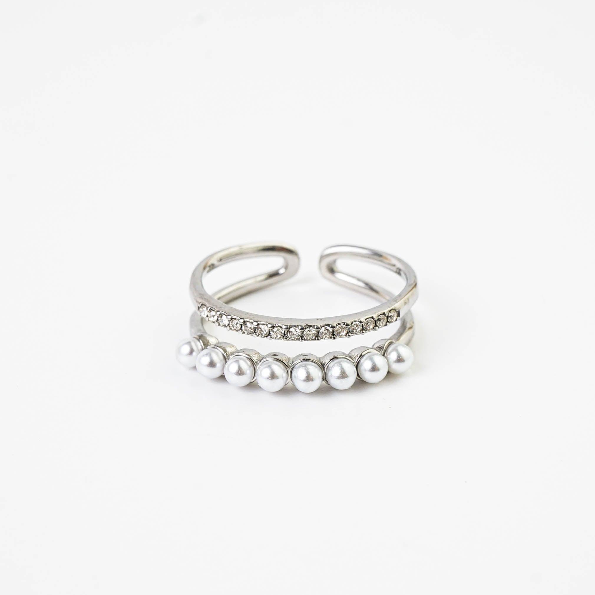 TWO TRACK PEARL RING - Lynott Jewellery