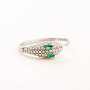 GREEN EYE SNAKE ADJUSTABLE RING - Lynott Jewellery
